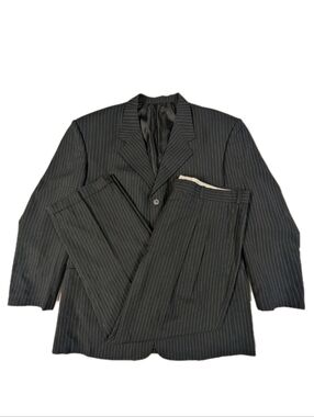 Vintage Abercrombie & Fitch Men's Pinstripe Suit 4 Button Blazer 50L Pants 38x30